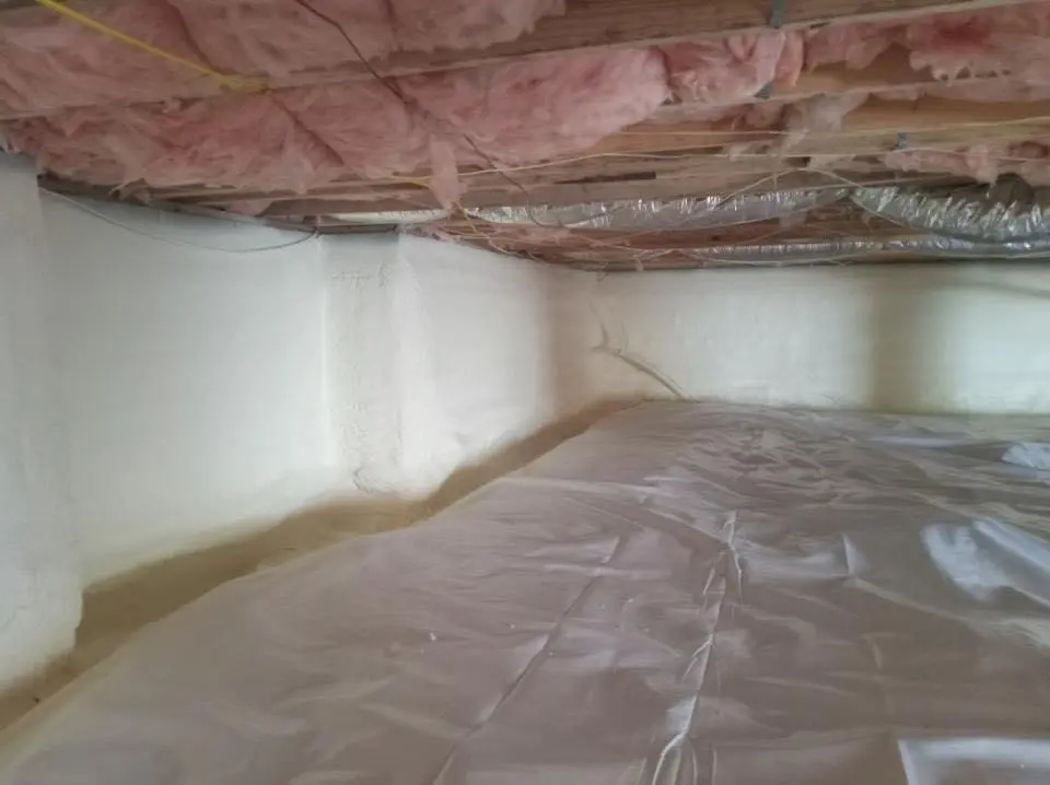 Crawl space encapsulation with closed-cell spray foam for Roof Waterproofing in Jasper